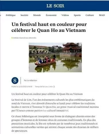Belgian media praises Lim Festival’s vibrant folk culture