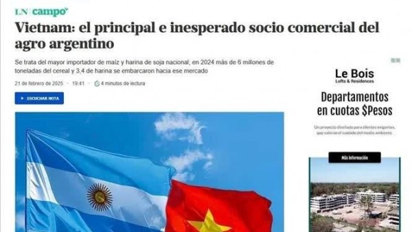 Vietnam - key agricultural trade partner of Argentina: leading newspaper