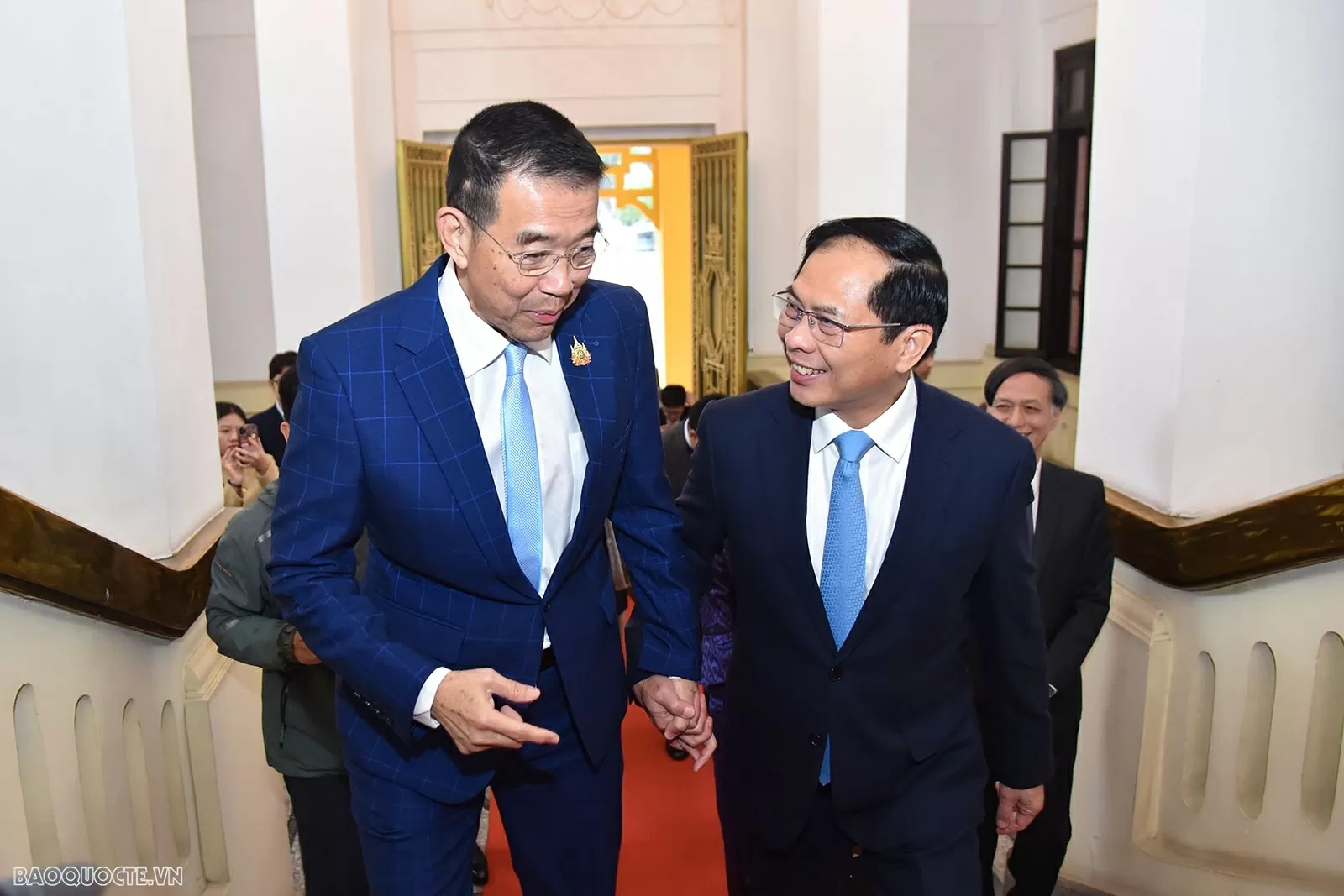 Deputy PM, FM Bui Thanh Son welcomed Thai Foreign Minister Maris Sangiampongsa