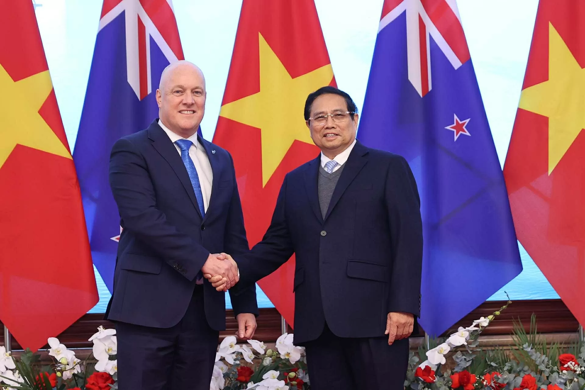 Welcome ceremony held for New Zealand Prime Minister Christopher Luxon in Hanoi