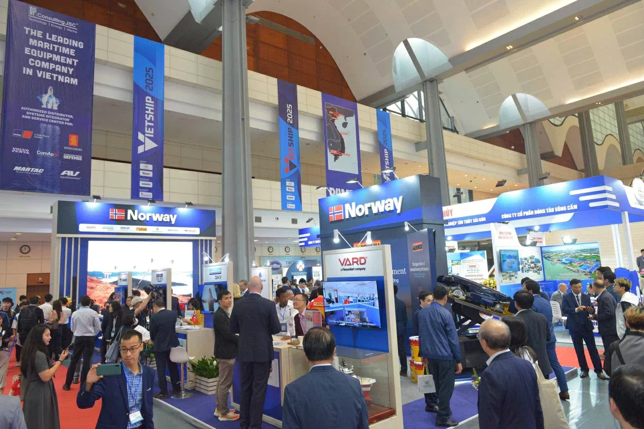 Gian hàng Na Uy tại triển lãm Vietship 2025. (Ảnh: Phương Thảo) Gian hàng Na Uy tại triển lãm Vietship 2025. (Ảnh: Phương Thảo)