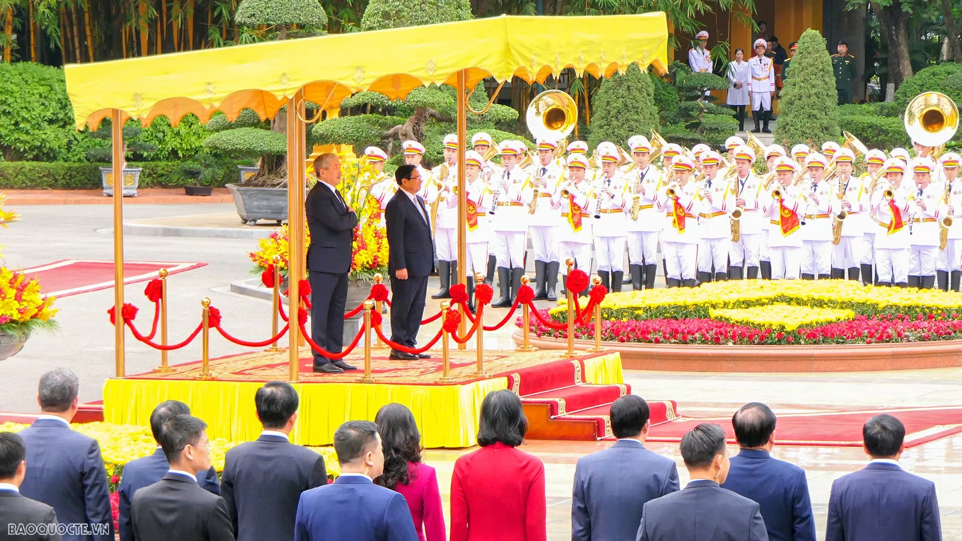 Welcome ceremony held for Kyrgyz Prime Minister Adylbek Kasimalyev in Hanoi