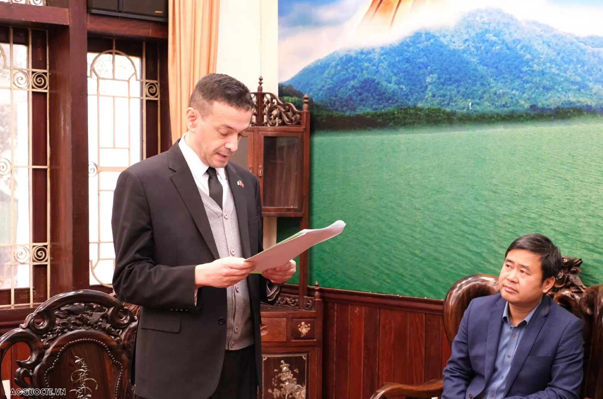 Ông Redha Oucher, Đại biện lâm thời Đại sứ quán Algeria tại Việt Nam khẳng định, vụ việc ngày 8/3/1974 minh chứng cho vận mệnh chung của nhân dân Việt Nam và nhân dân Algeria anh em. (Ảnh: Thu Giang)