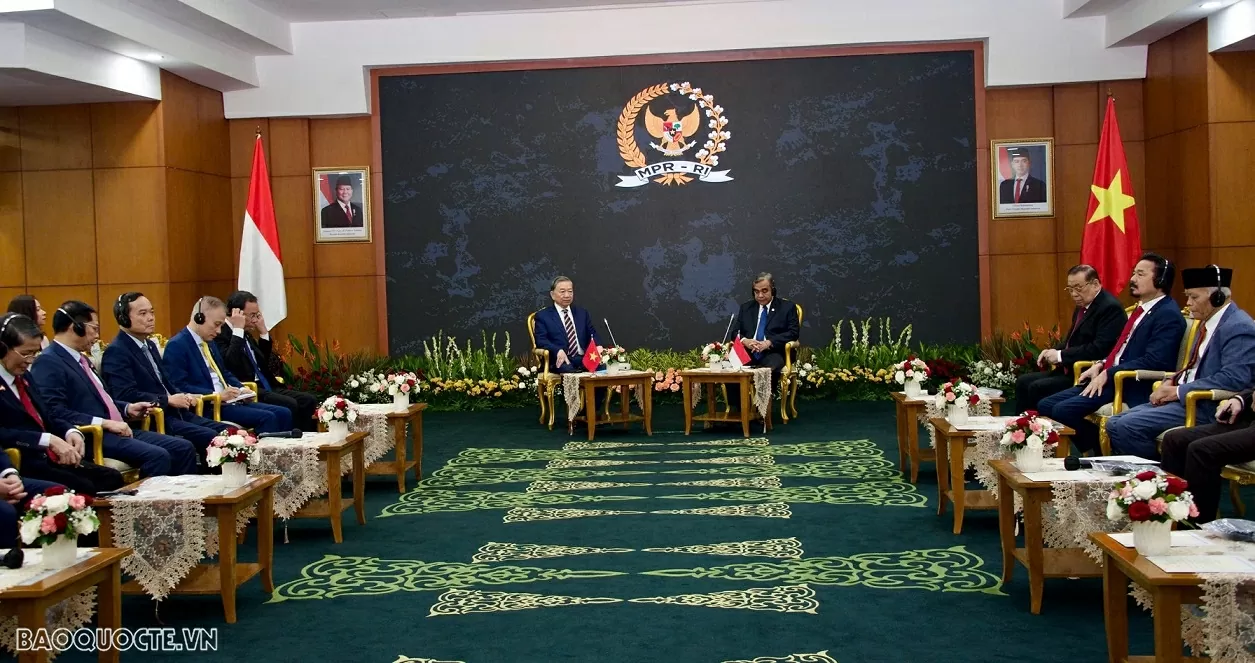 General Secretary To Lam meets with Indonesian People's Consultative Assembly Speaker