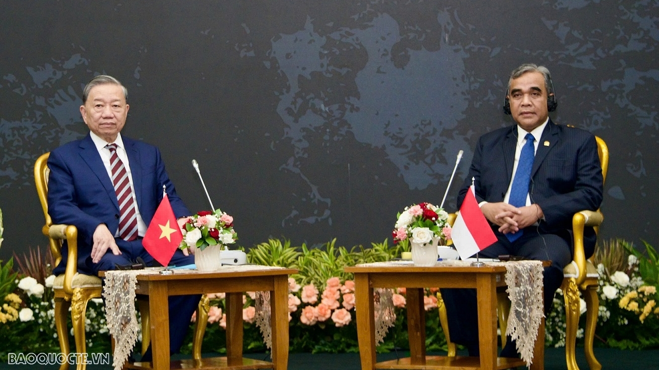 General Secretary To Lam meets with Indonesian People's Consultative Assembly Speaker