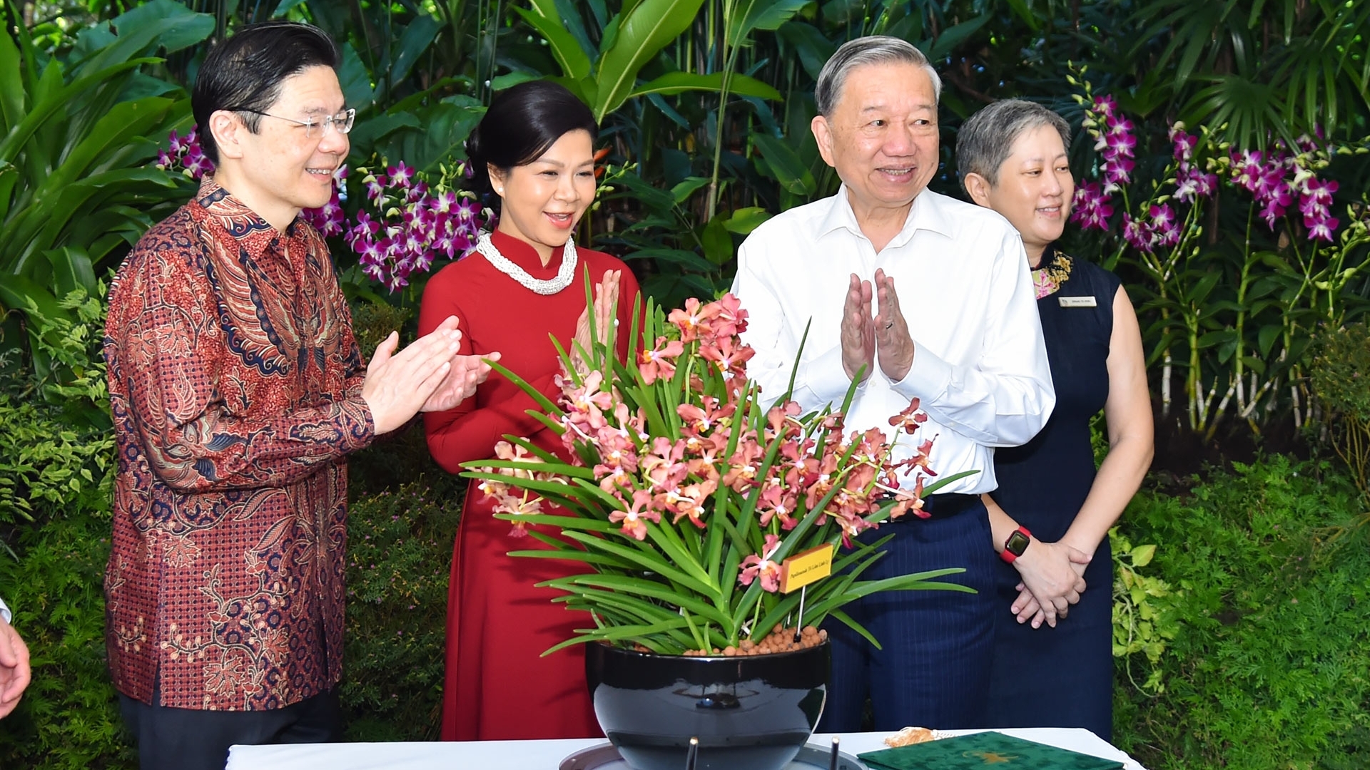 Singaporean orchid hybrid named in honour of General Secretary To Lam, his Spouse