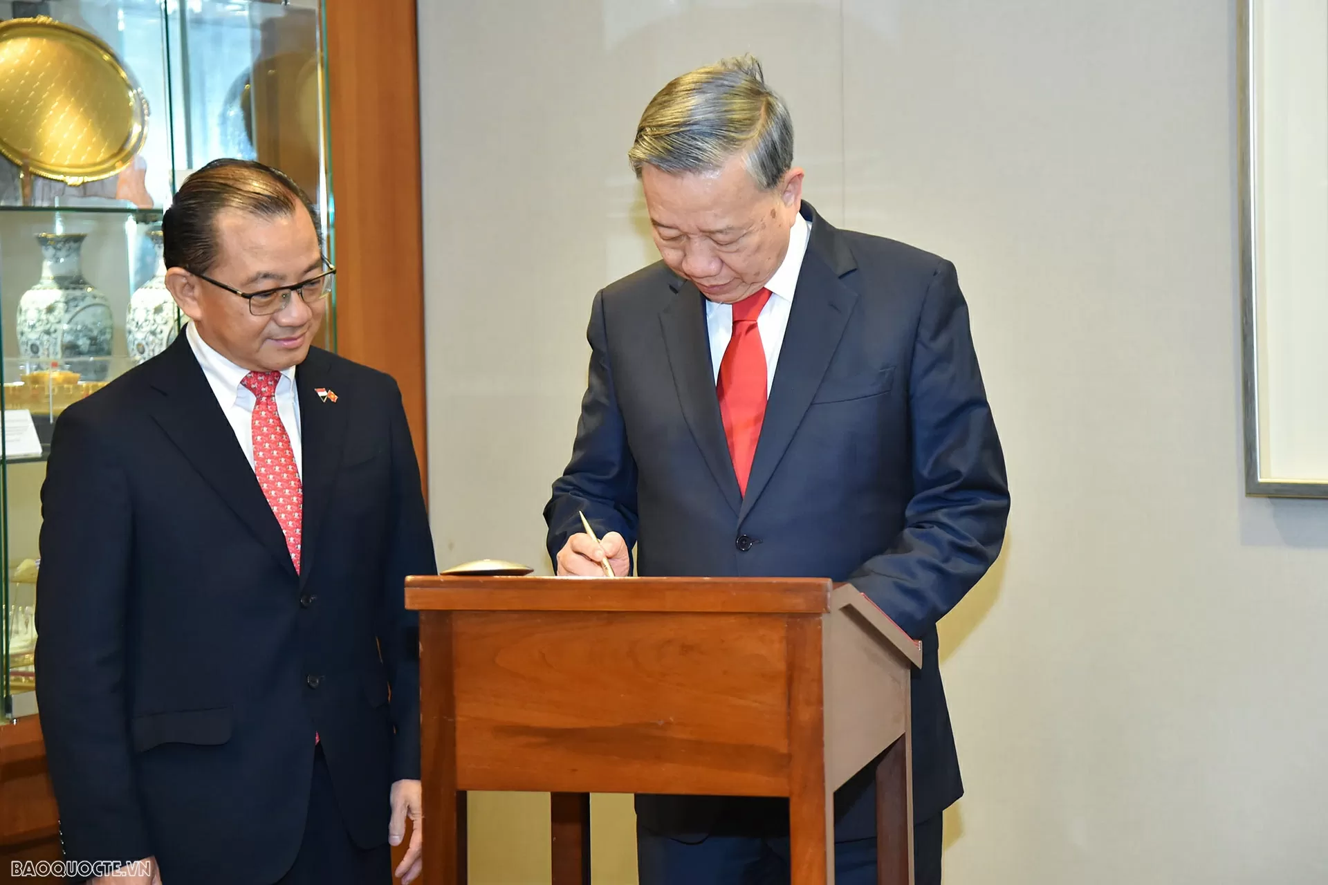General Secretary To Lam meets with Singaporean Parliament Speaker Seah Kian Peng