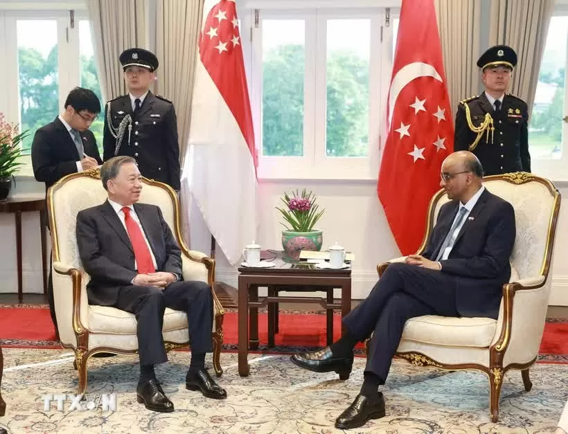 General Secretary To Lam met with Singaporean President Tharman Shanmugaratnam
