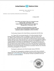 UN chief confirms Vietnam’s deposit of chart, geographical coordinates of points for baseline in Gulf of Tonkin