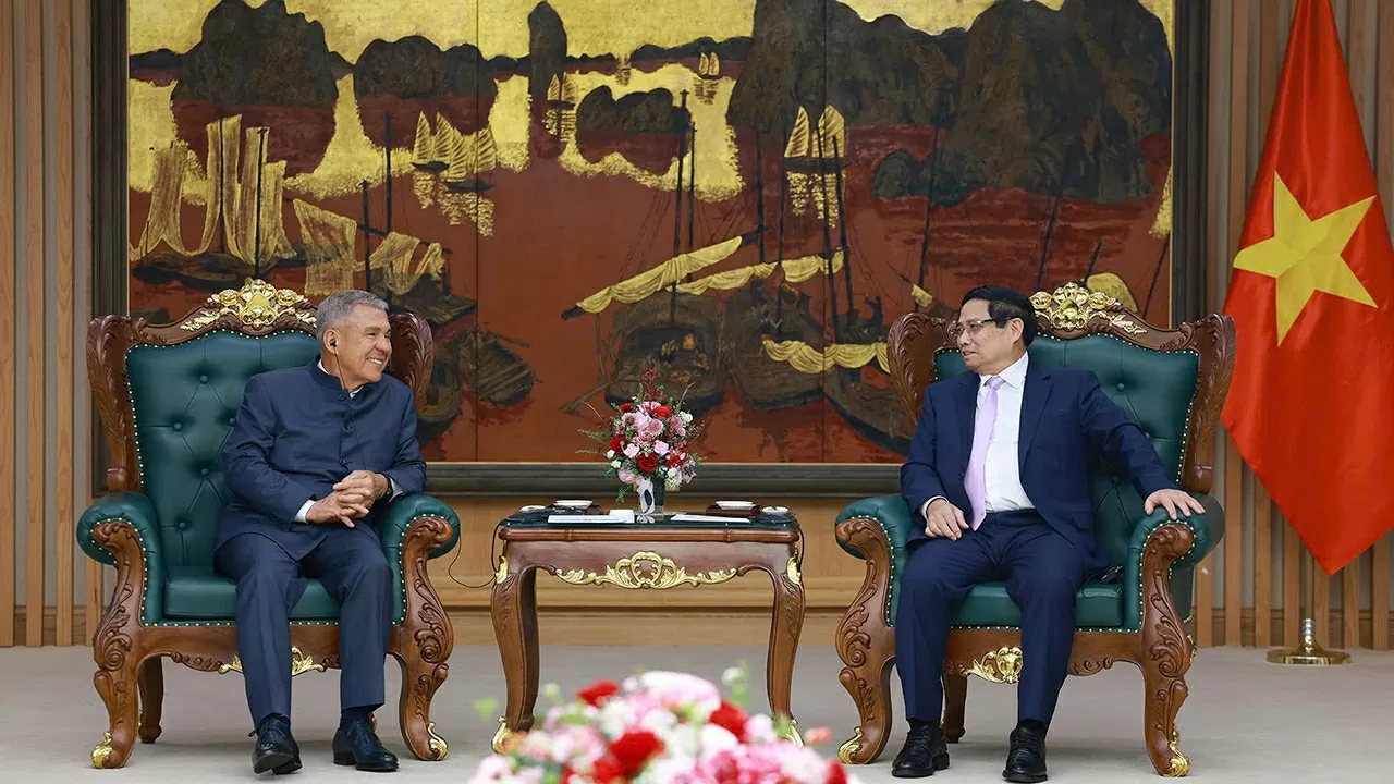 Thủ tướng Chính phủ Phạm Minh Chính khẳng định, Việt Nam coi trọng mối quan hệ truyền thống hữu nghị, Đối tác chiến lược toàn diện Việt Nam – Liên bang Nga - Ảnh VGP/Nhật Bắc