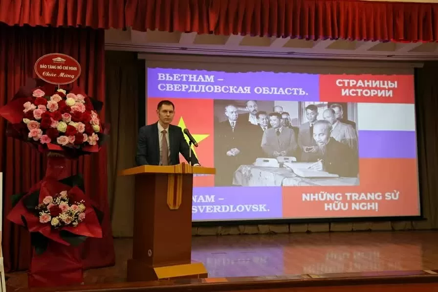 Deputy Minister of International and Foreign Economic Relations of the Sverdlovsk Region, Mr. Alexander Sergeevich Alexandrovich, expressed his hope that the cooperation between Vietnam and the Russian Federation will continue to grow stronger over time. (Photo: Thanh Binh) Deputy Minister of International and Foreign Economic Relations of the Sverdlovsk Region, Mr. Alexander Sergeevich Alexandrovich, expressed his hope that the cooperation between Vietnam and the Russian Federation will continue to grow stronger over time. (Photo: Thanh Binh)