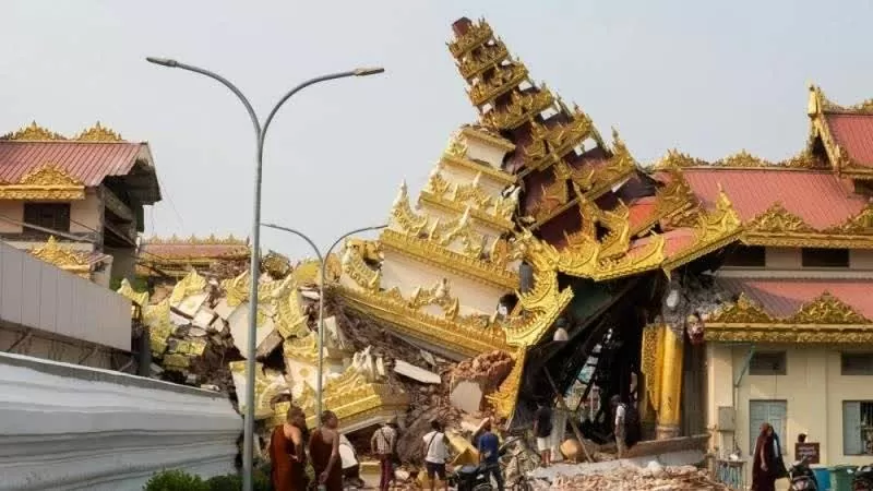 The earthquake hit Mandalay, Myanmar’s second-largest city and historic capital, where it destroyed temples and damaged the royal palace. (Photo: EPA-EFE)
