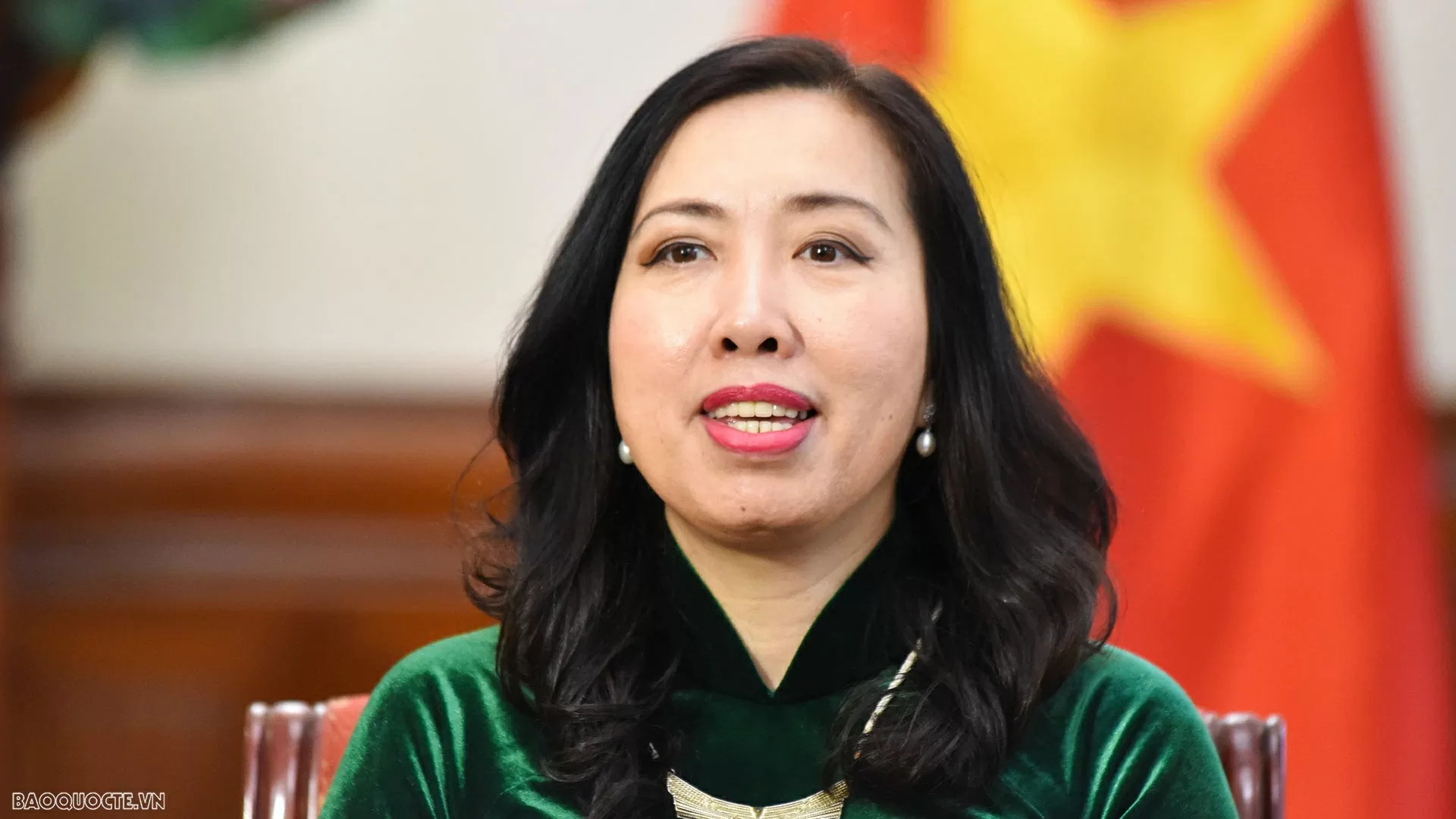 Ngày 31/3/2025, Thứ trưởng Ngoại giao Lê Thị Thu Hằng trả lời phỏng vấn báo chí về việc Chủ tịch Quốc hội Trần Thanh Mẫn sẽ tham dự IPU-150, thăm chính thức Uzbekistan và Armenia. (Ảnh: Anh Sơn)