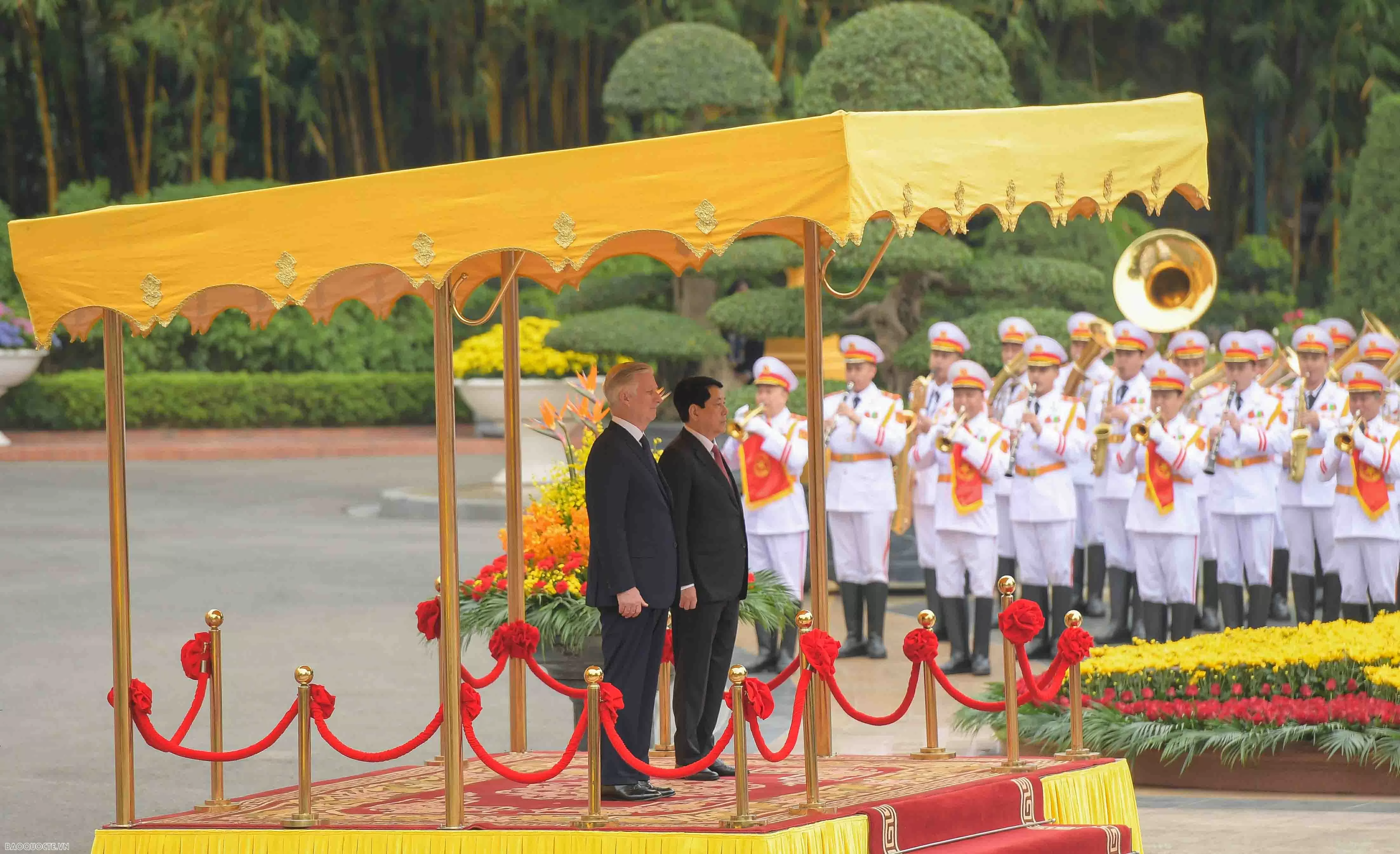 Welcome ceremony held for King of Belgium