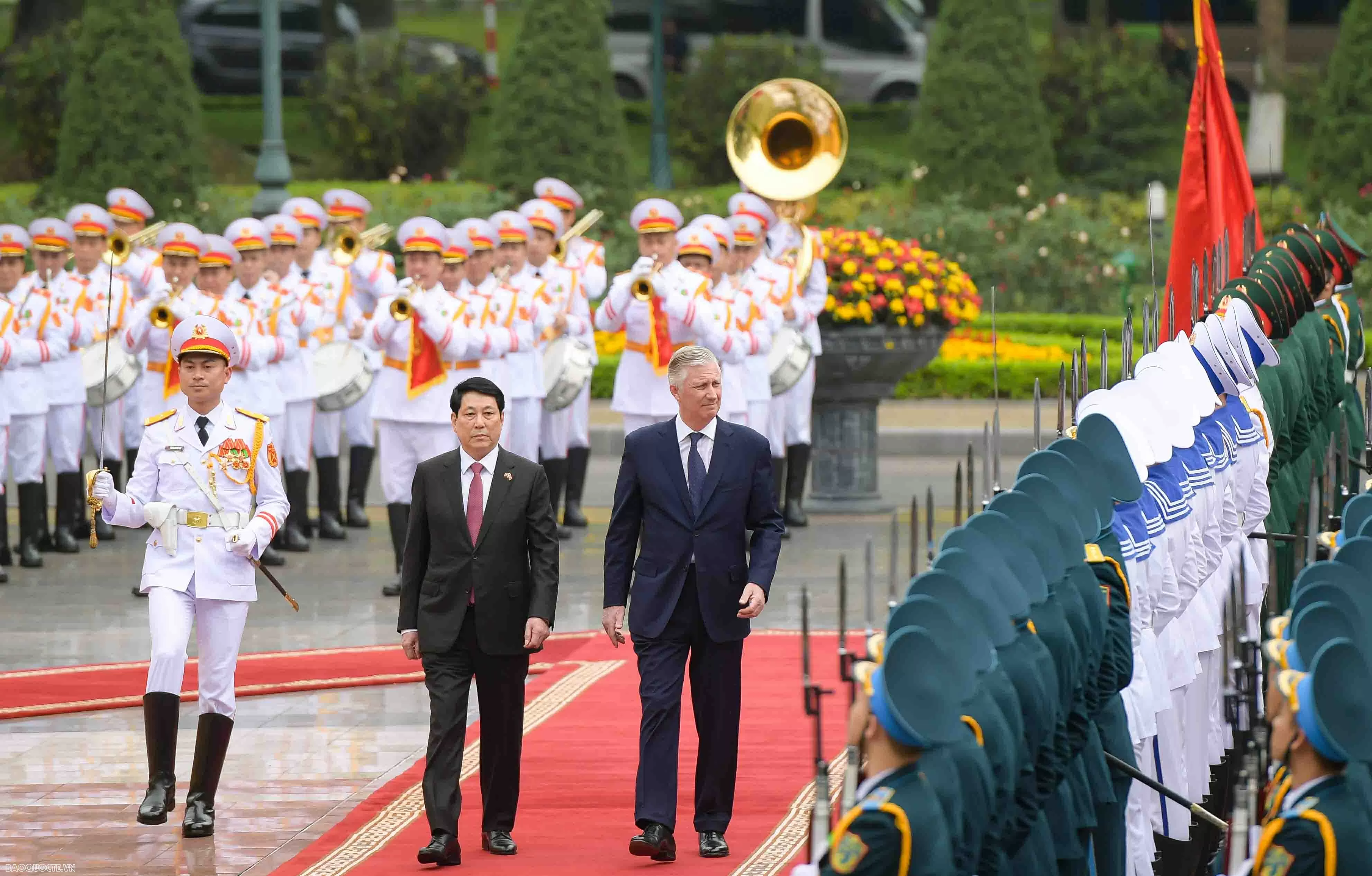 Welcome ceremony held for King of Belgium