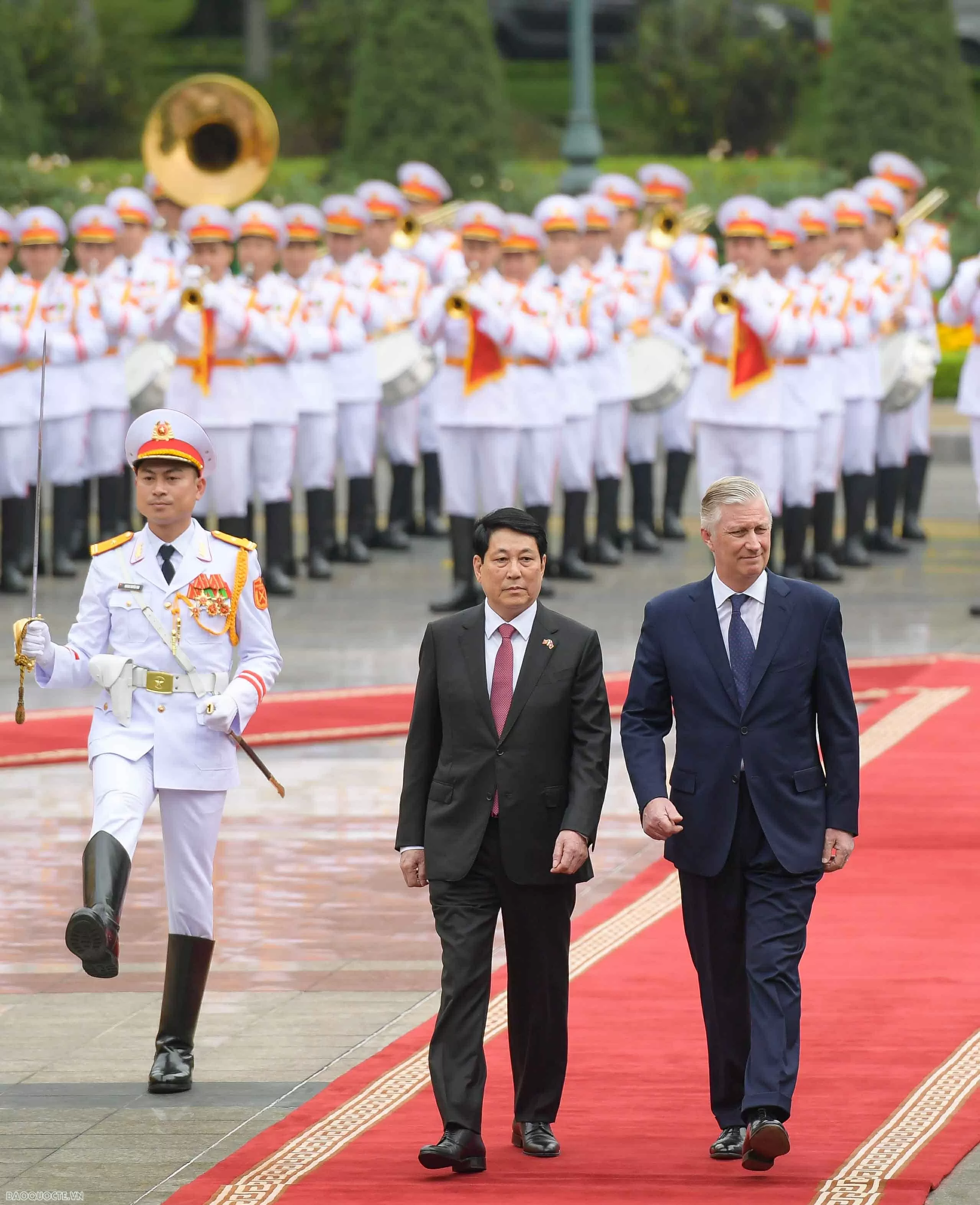 Welcome ceremony held for King of Belgium