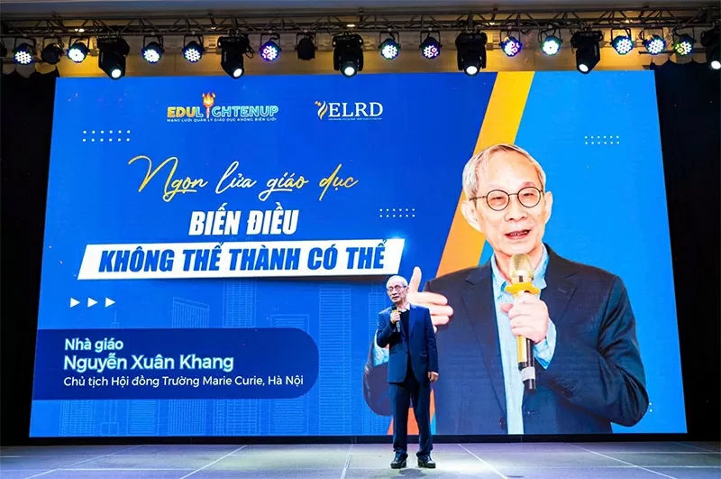 Teacher Nguyễn Xuân Khang shared the story of transforming the impossible into reality through the journey of building the Marie Curie School. Teacher Nguyễn Xuân Khang shared the story of transforming the impossible into reality through the journey of building the Marie Curie School.