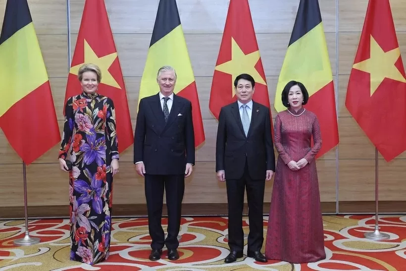 President Luong Cuong and Spouse hosted a grand state banquet in honour of Belgian King Philippe and Queen Mathilde