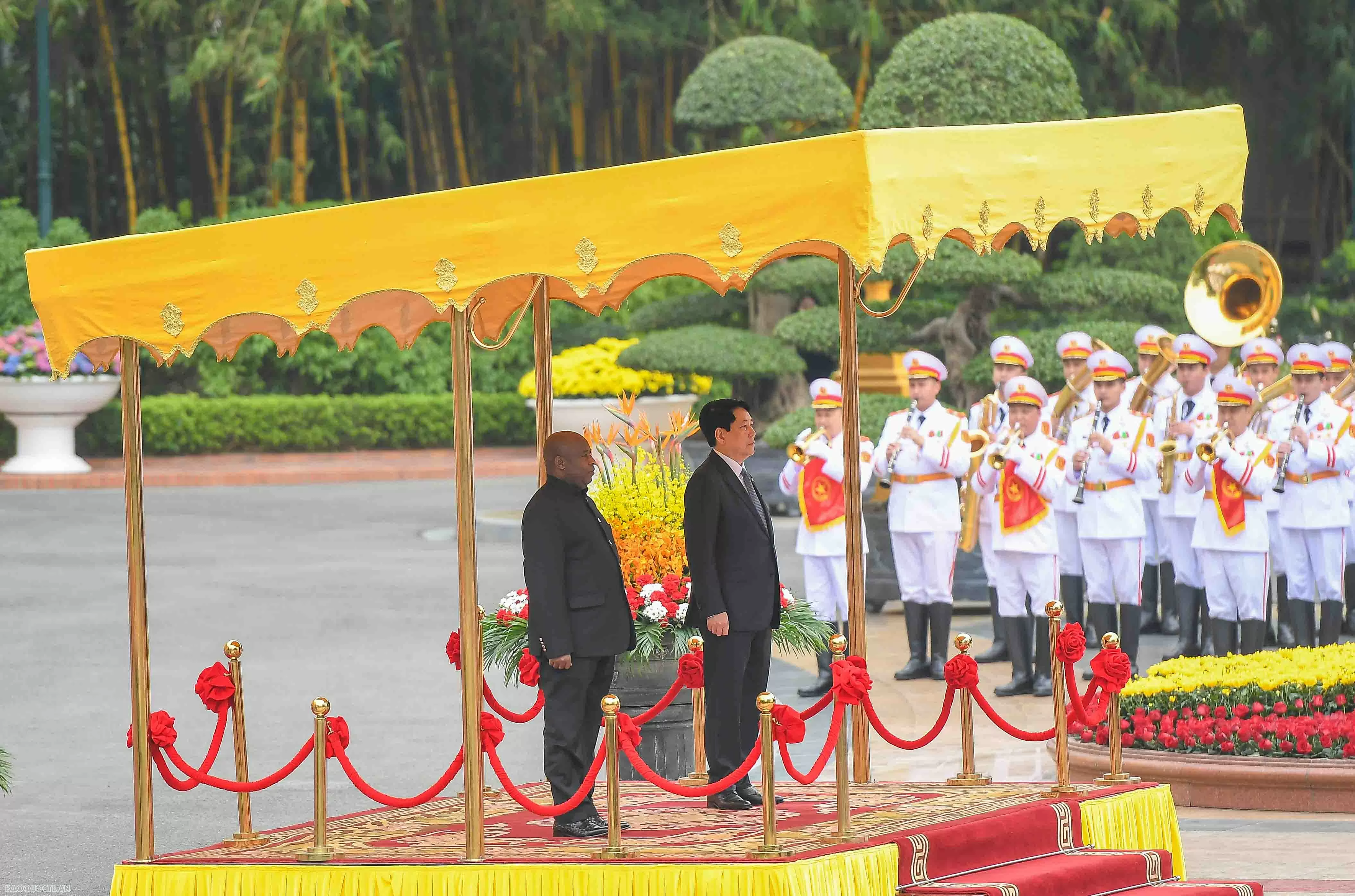 Welcome ceremony for Burundian President Evariste Ndayishimiye