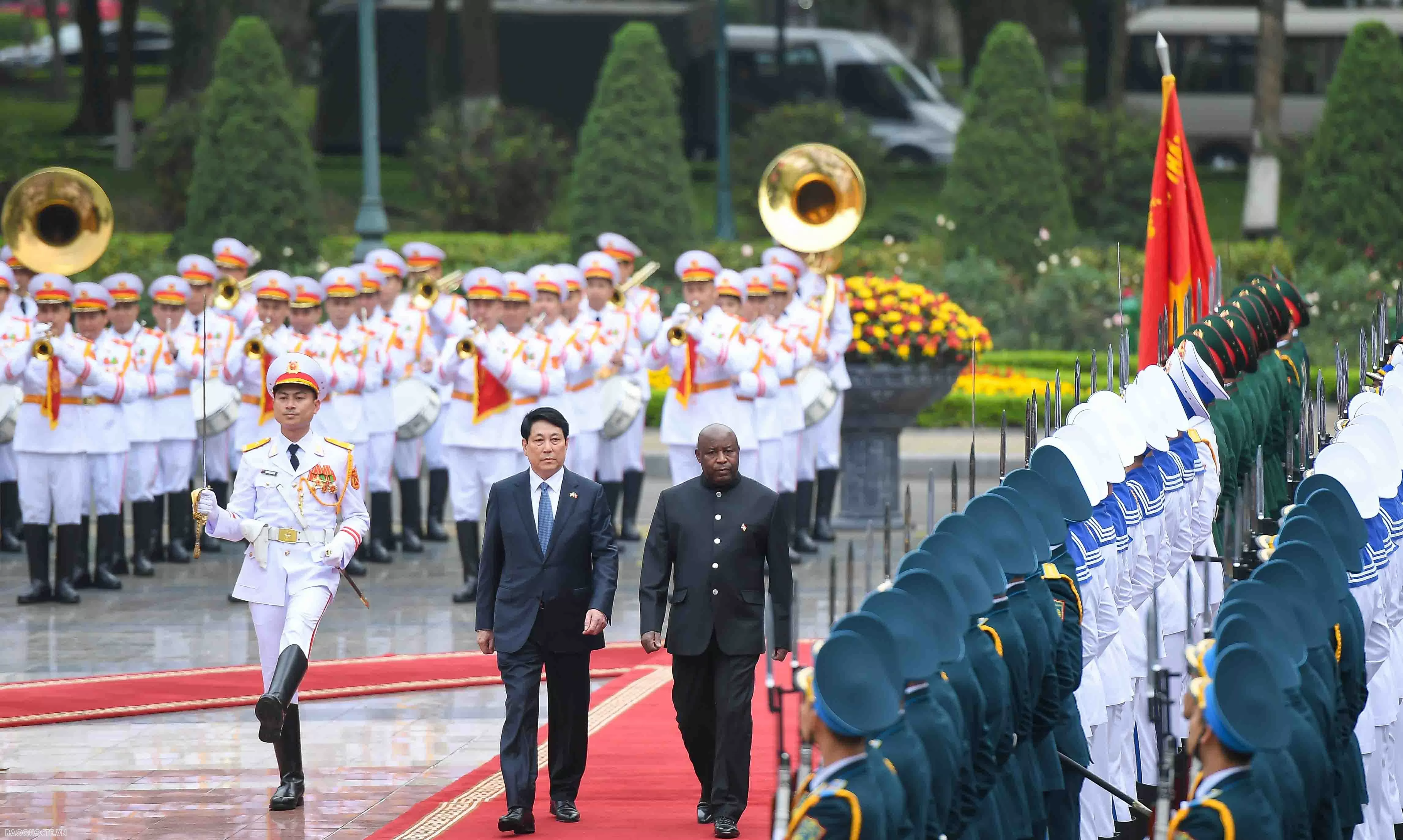 Welcome ceremony for Burundian President Evariste Ndayishimiye