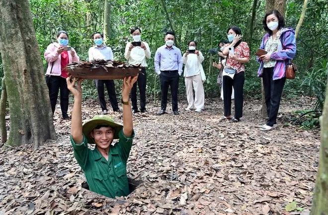 Cu Chi Tunnels - a place marking the heroic feats of the army and people of Cu Chi - is now a famous historical tourist destination in Ho Chi Minh City. (Source: VNA)