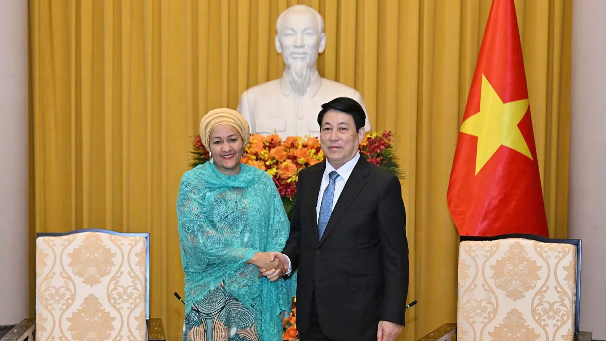 4th P4G Summit: President Luong Cuong receives UN Deputy Secretary-General Amina J. Mohammed 4th P4G Summit: President Luong Cuong receives UN Deputy Secretary-General Amina J. Mohammed