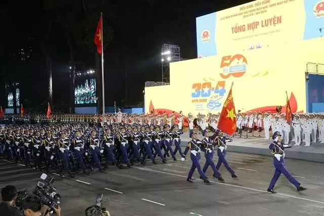 A trial parade before the official celebration. (Photo: VNA) A trial parade before the official celebration. (Photo: VNA)