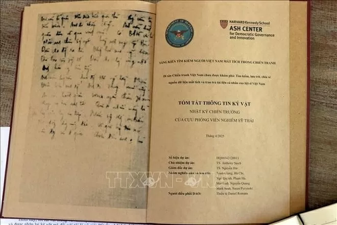Long-lost diary returned to war reporter: Evidence of post-war bilateral friendship
