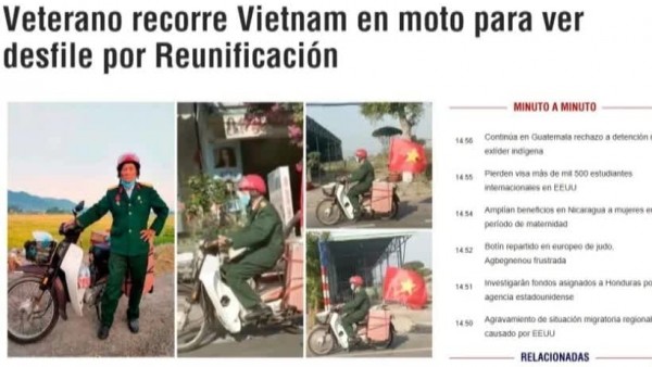 Latin American media reports on 76-year-old  Vietnamese veteran’s inspiring journey of Tran Van Thanh
