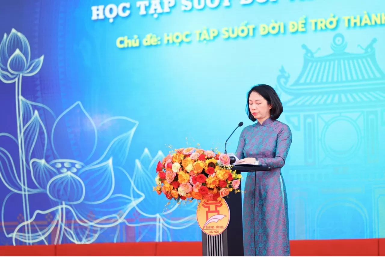 Bà Vũ Thu Hà – Phó Chủ tịch UBND Thành phố Hà Nội phát biểu tại sự kiện.