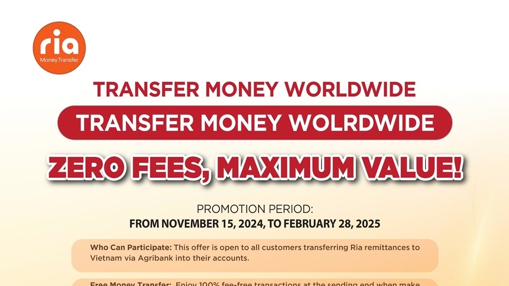 Transfer money worldwide – zero fees, maximum value with Agribank