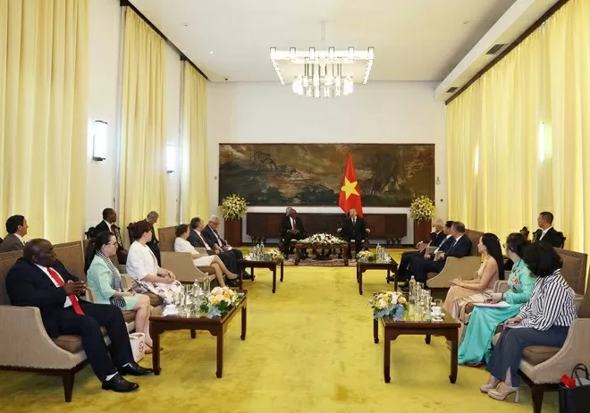 Party General Secretary To Lam meets with Cuban Vice President Salvador Valdes Mesa in Ho Chi Minh City