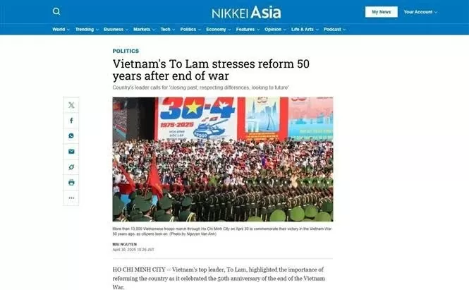 Nikkei Asia highlights Vietnamese people’s pride at reunification celebration