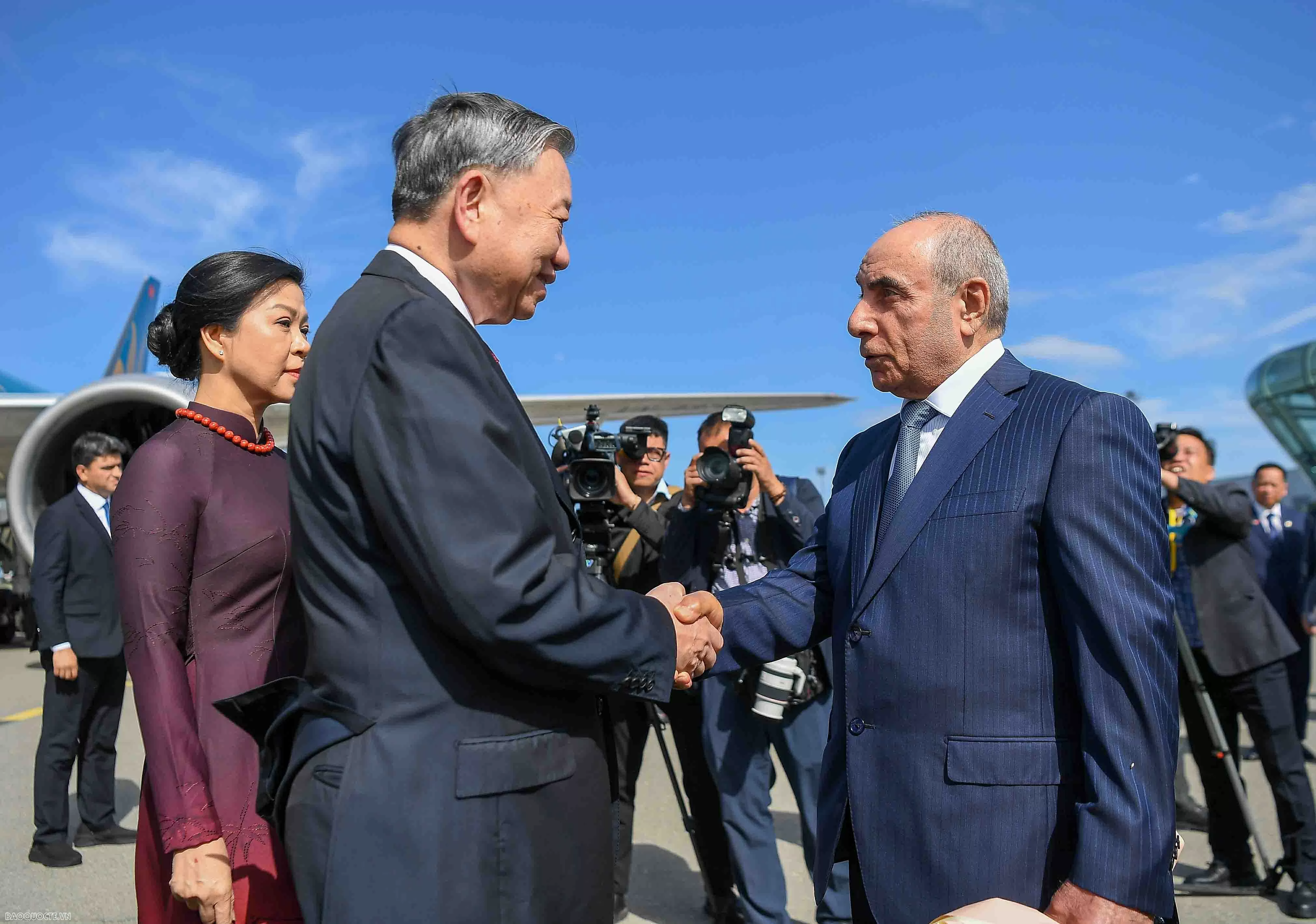 Tổng Bí thư Tô Lâm và Phu nhân đến Baku, bắt đầu thăm cấp Nhà nước Azerbaijan
