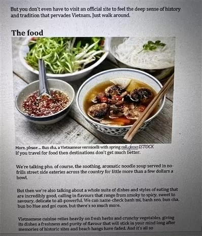 Many Vietnamese dishes have gained international fame. (Photo: Screenshot) Many Vietnamese dishes have gained international fame. (Photo: Screenshot)