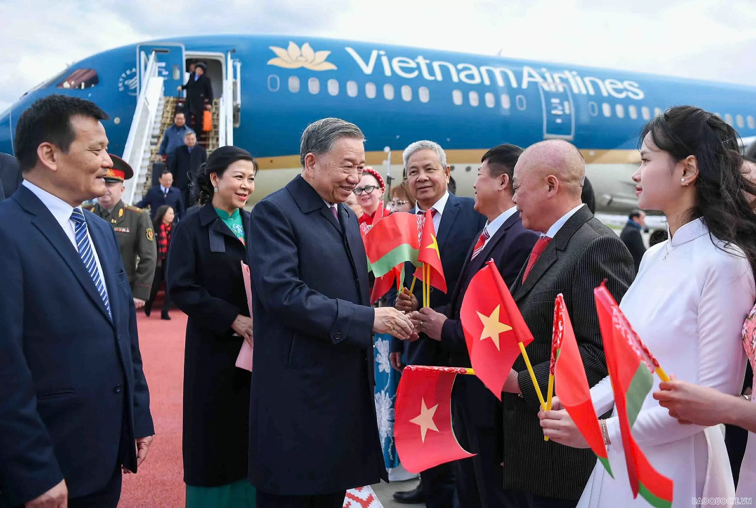 Tổng Bí thư Tô Lâm và Phu nhân bắt đầu thăm cấp Nhà nước Belarus