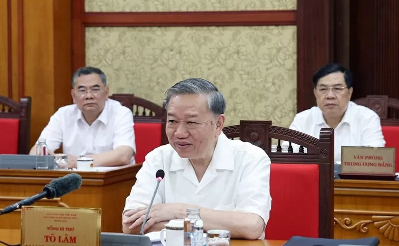 Tổng Bí thư Tô Lâm phát biểu. (Nguồn: TTXVN) Tổng Bí thư Tô Lâm phát biểu. (Nguồn: TTXVN)