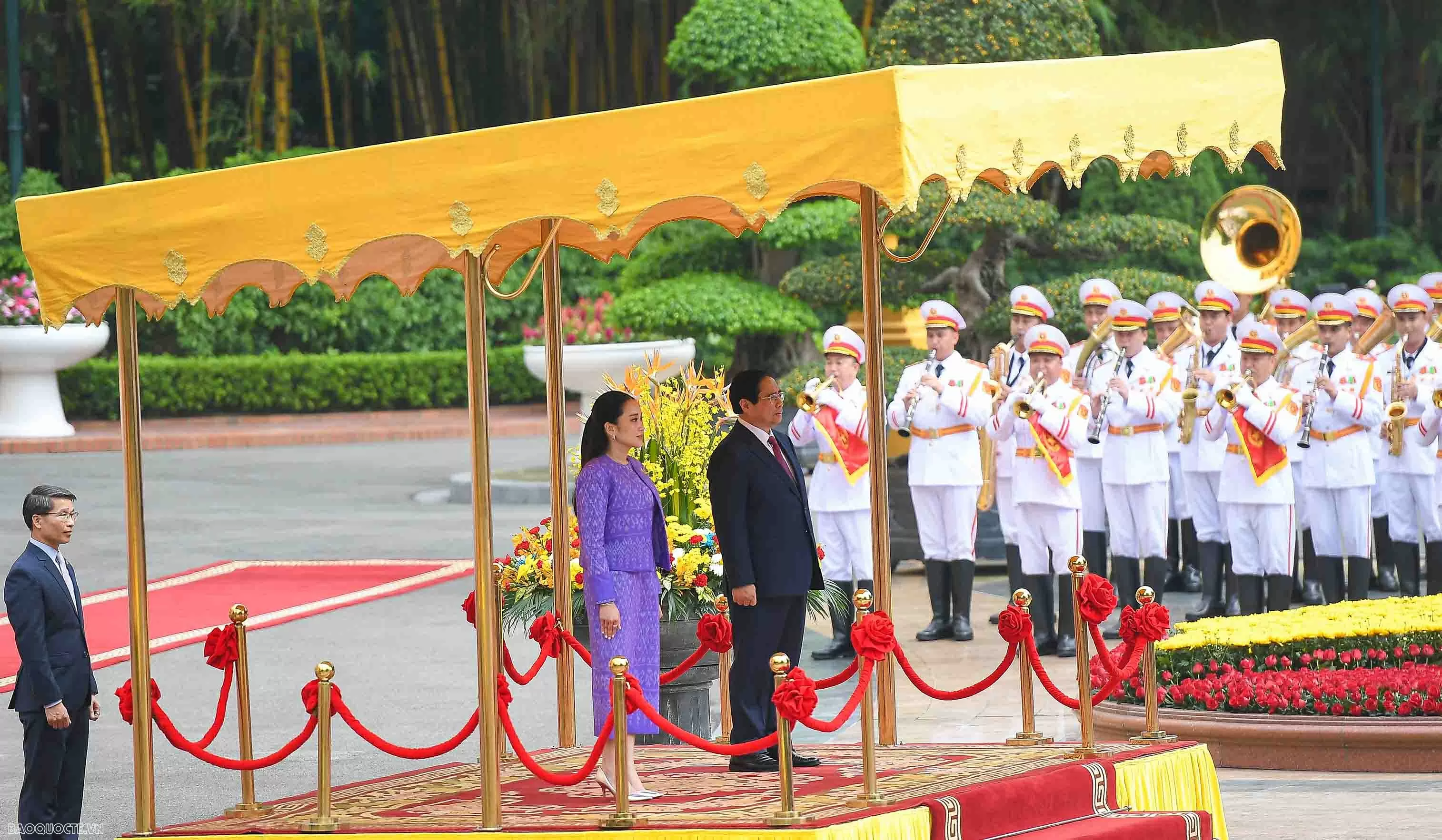 Welcome ceremony held for Thai Prime Minister Paetongtarn Shinawatra