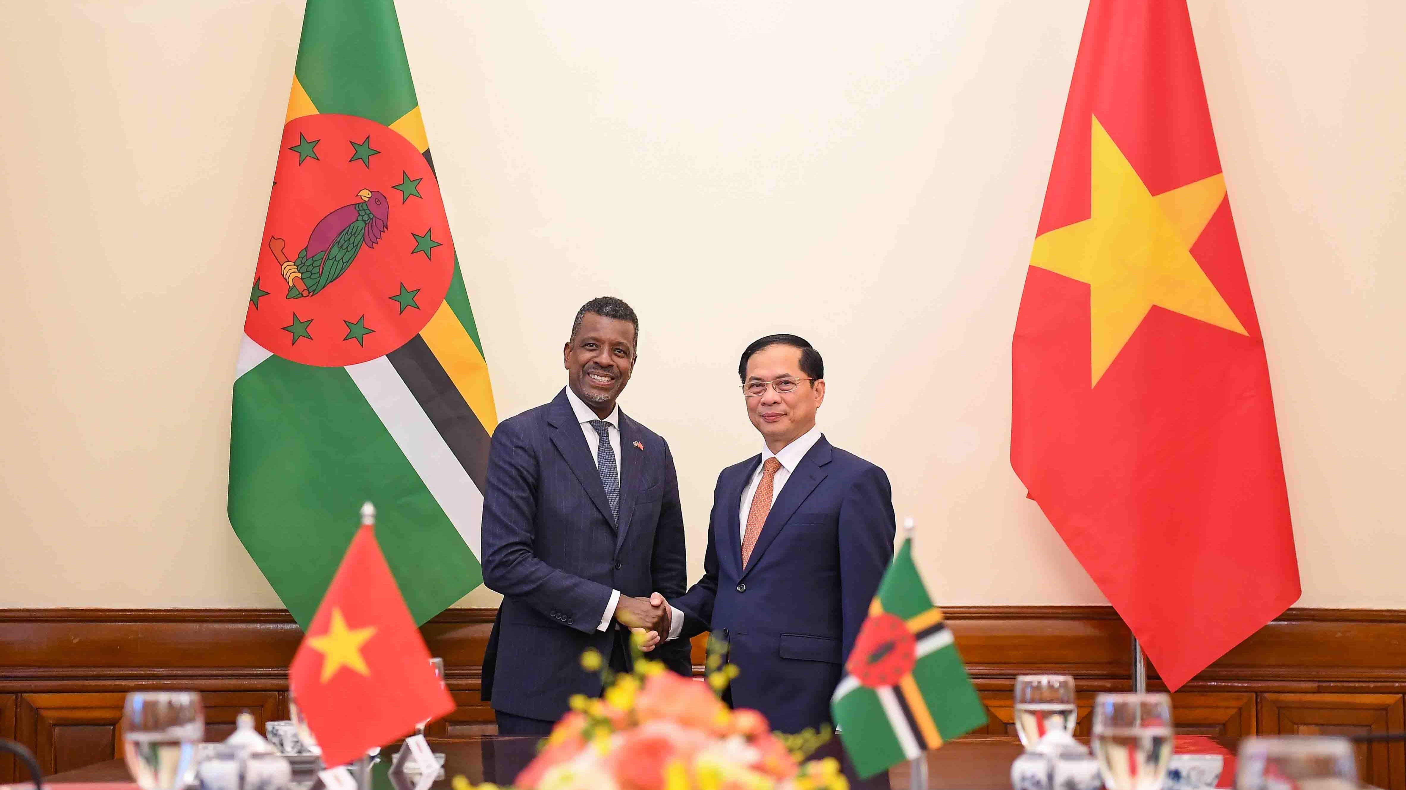 Deputy Prime Minister, FM Bui Thanh Son holds talks with Dominican Foreign Minister Vince Henderson