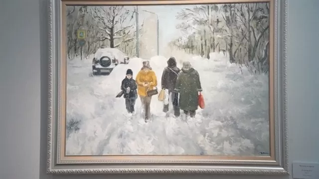 A painting by artist Claudie Van on display at the exhibition. (Photo: VNA) A painting by artist Claudie Van on display at the exhibition. (Photo: VNA)