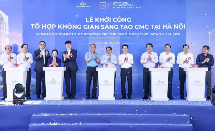 PM Pham Minh Chinh celebrates groundbreaking of 300 mln USD tech hub in Hanoi PM Pham Minh Chinh celebrates groundbreaking of 300 mln USD tech hub in Hanoi