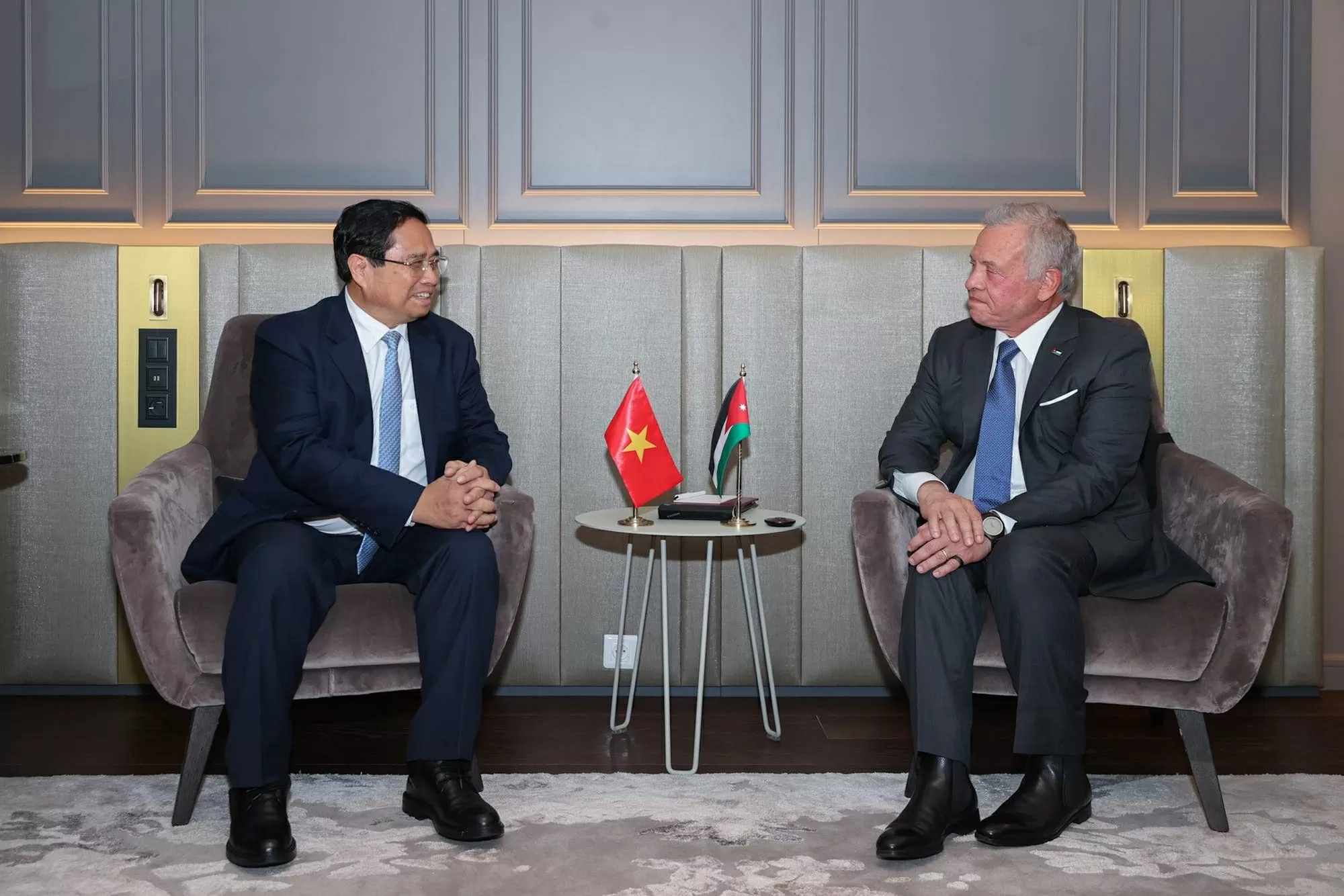 PM Pham Minh Chinh meets with Jordanian King on UNOC 3 sidelines PM Pham Minh Chinh meets with Jordanian King on UNOC 3 sidelines
