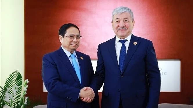 Prime Minister Pham Minh Chinh meets with Kyrgyz Prime Minister on WEF Tianjin occasion
