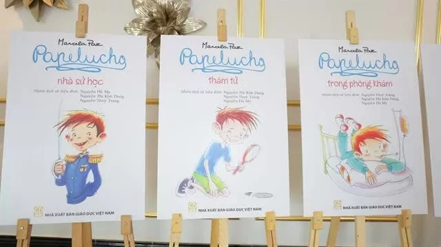 The covers of three volumes in the classic Chilean children's series Papelucho, now published in Vietnam. (Photo: VNA)