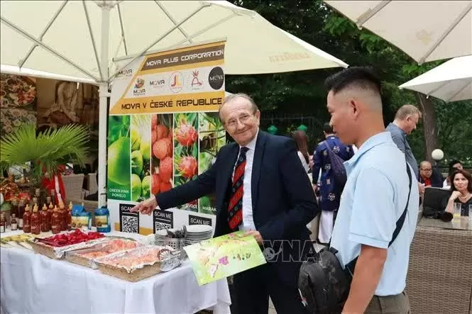 Vietnam boosts tourism promotion in the Czech Republic. A visitor at the event. (Photo: VNA)