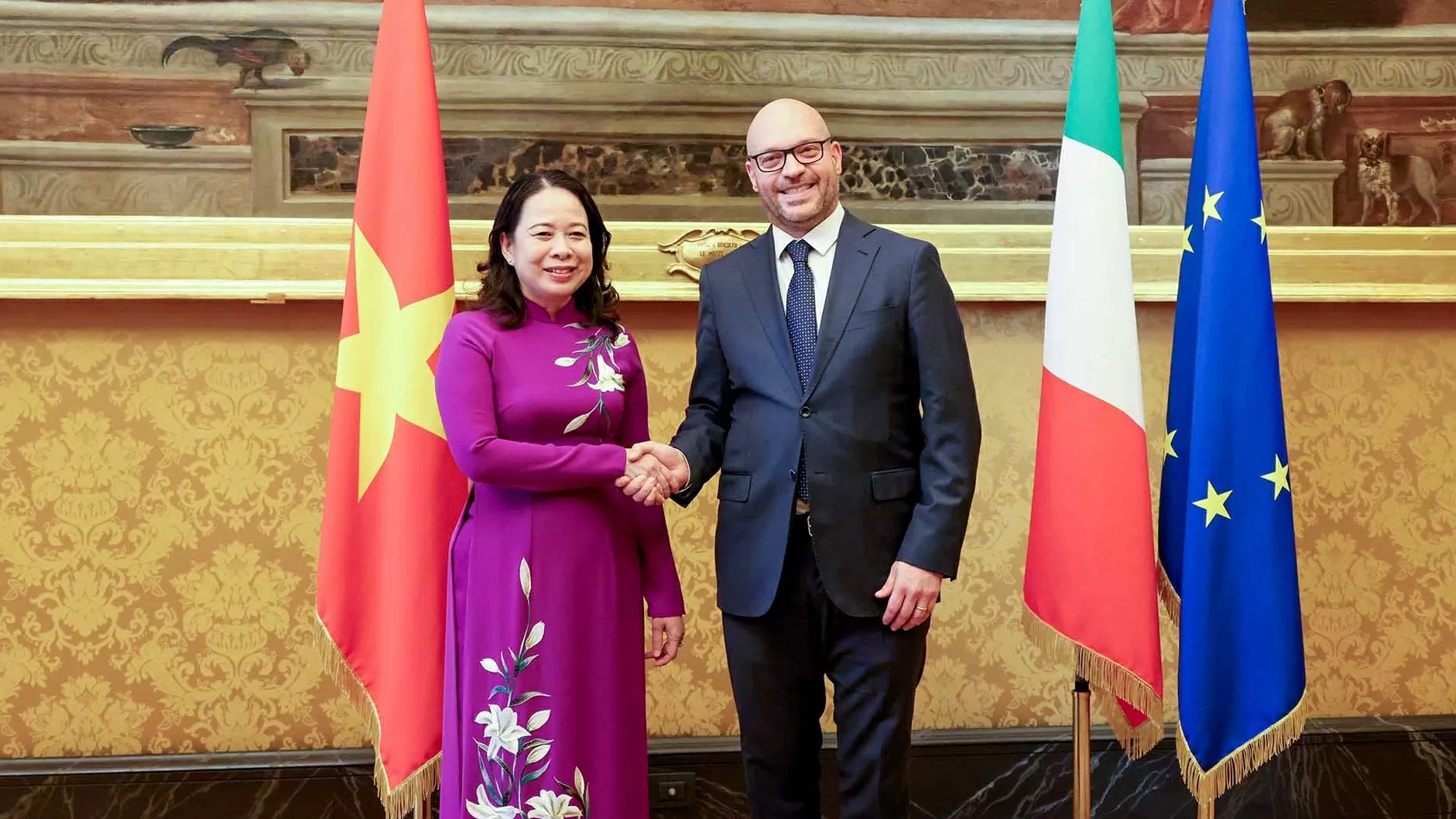 Vice President Vo Thi Anh Xuan pays a working visit to Italy to seek stronger bilateral ties