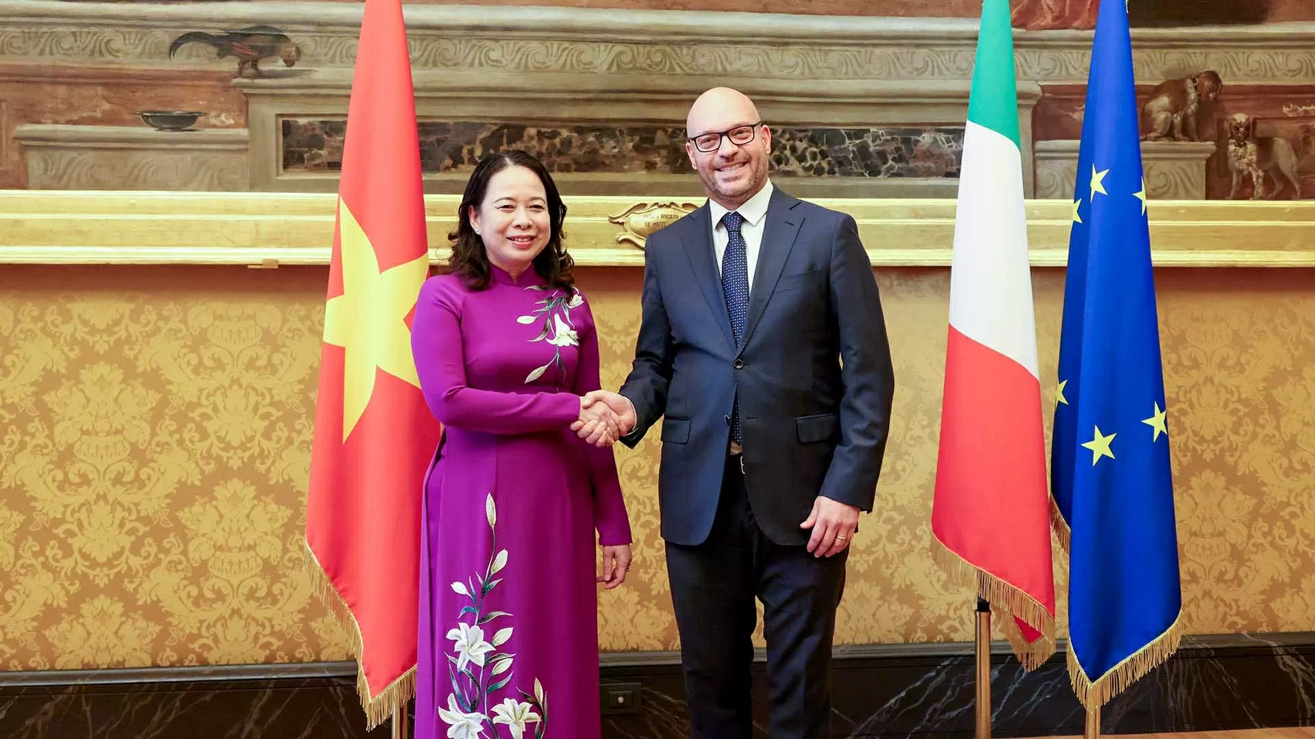 Vice President Vo Thi Anh Xuan pays a working visit to Italy to seek stronger bilateral ties