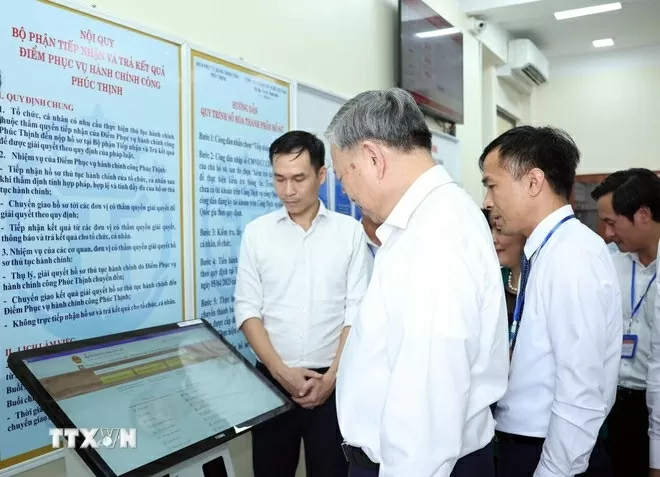 Party General Secretary To Lam inspects operations of two-tier local administration model in Hanoi