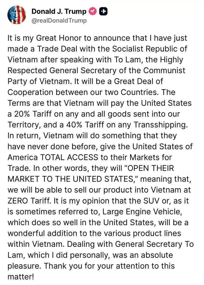 General Secretary To Lam  holds phone call with US President Donald Trump