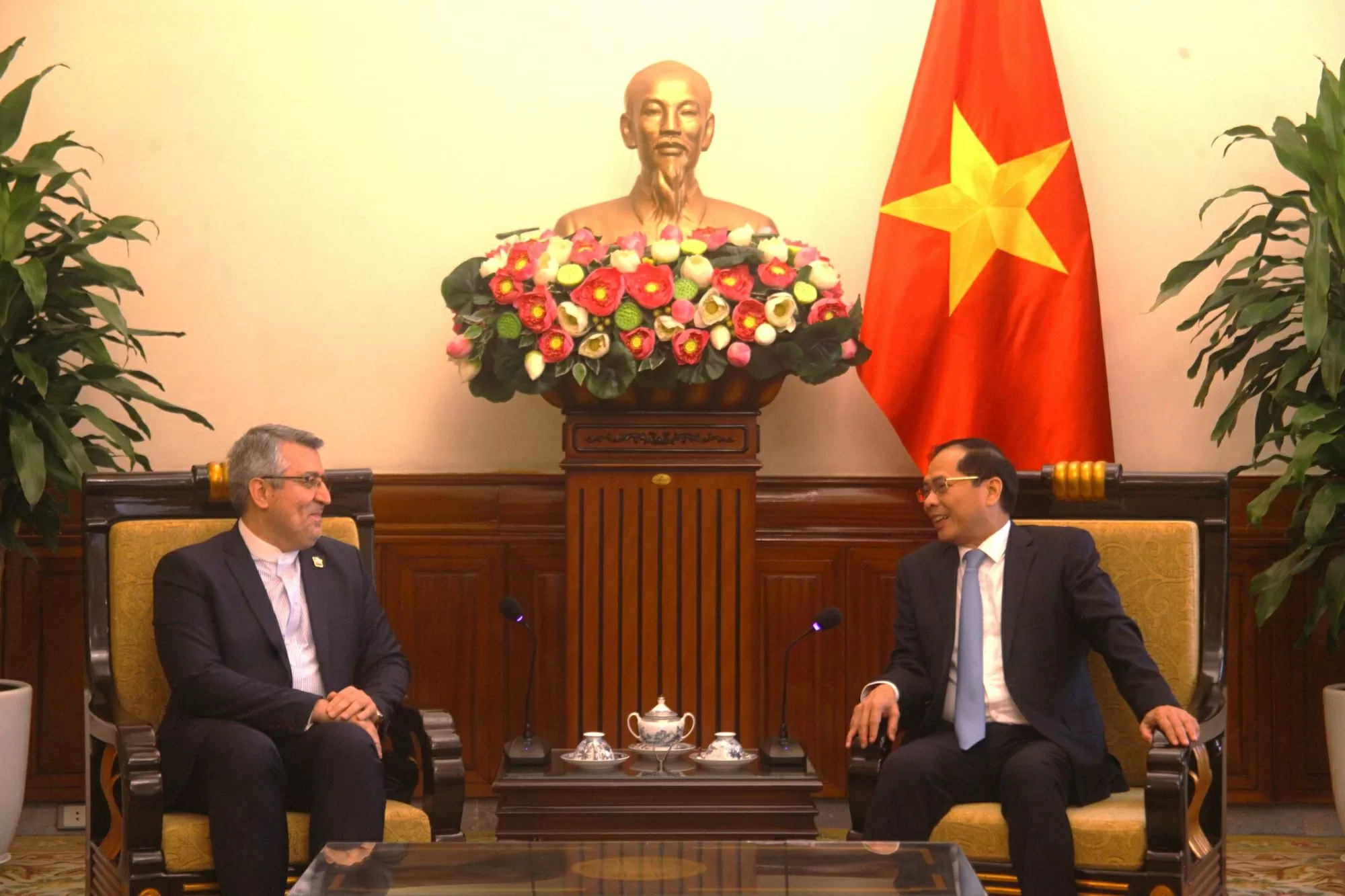 Deputy PM and Minister of Foreign Affairs Bui Thanh Son receives Iranian Ambassador Ali Akbar Nazari